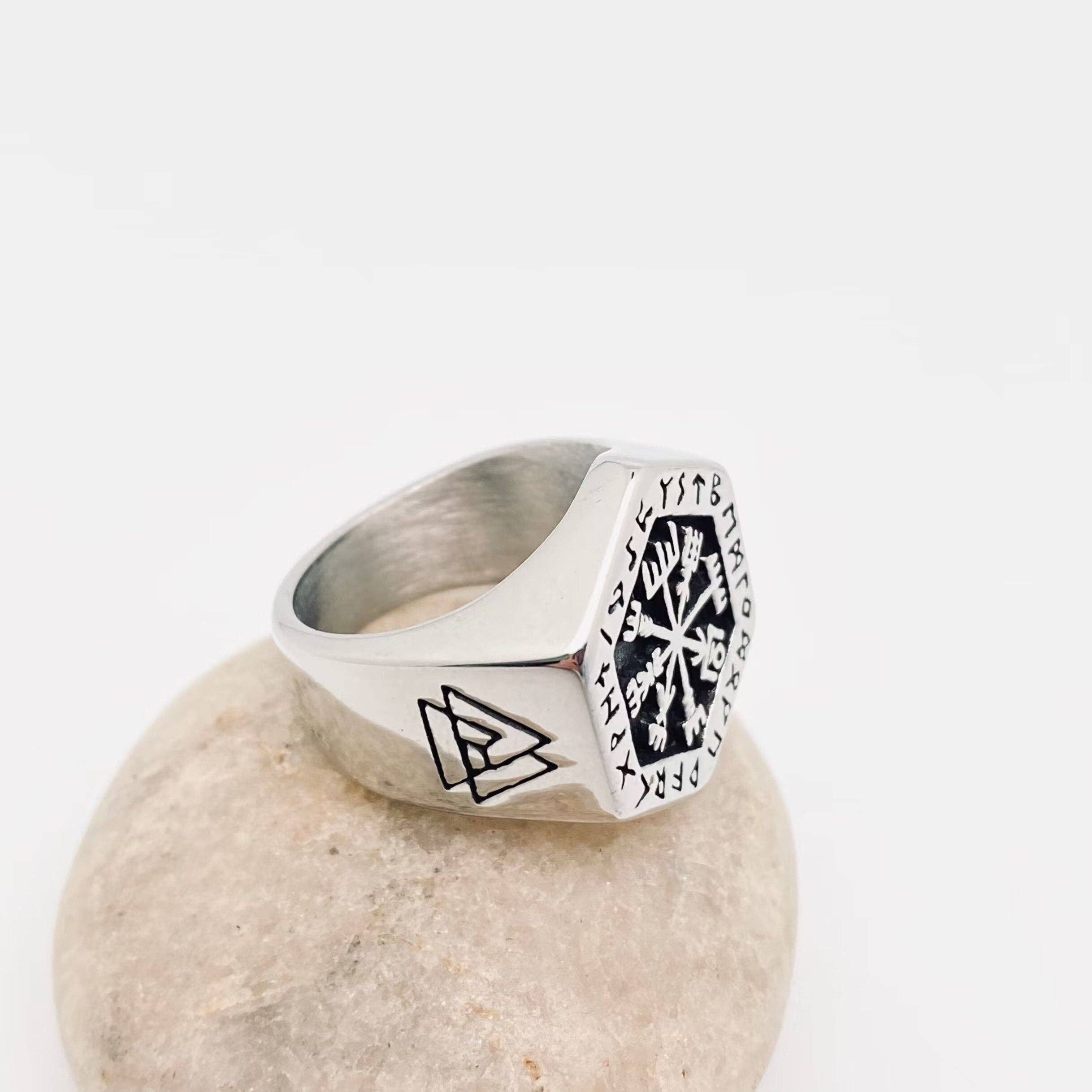 Viking Celtic Knot Rune Men's Stainless Steel Ring