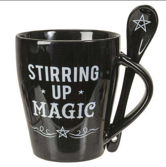 Stirring Up Magic Mug and Spoon Set (Black)