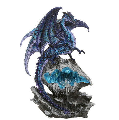 Light Frozen Blue Dragon on Crystal Ice Mountain with LED Light