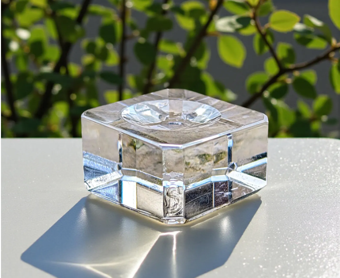 Glass Cube Sphere Holder