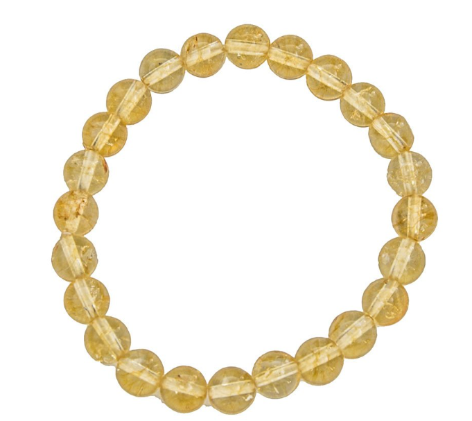 8mm Citrine Bead Bracelet