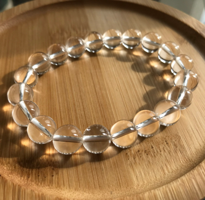 10mm Clear Quartz Bead Bracelet