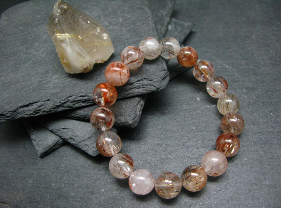 10mm Rutilated Quartz Bead Bracelet