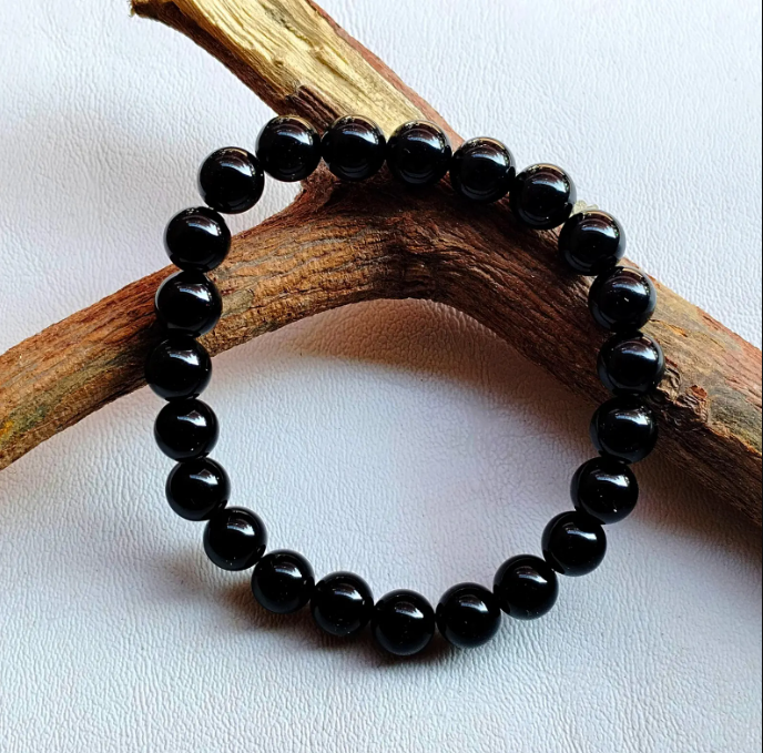 8mm Black Onyx Bead Bracelet