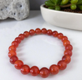 8mm Carnelian Bead Bracelet