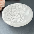 Etched Selenite Bowl 4"