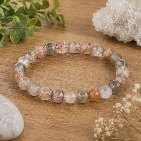 8mm Thousand Layer Quartz Bead Bracelet