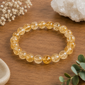 8mm Citrine Bead Bracelet