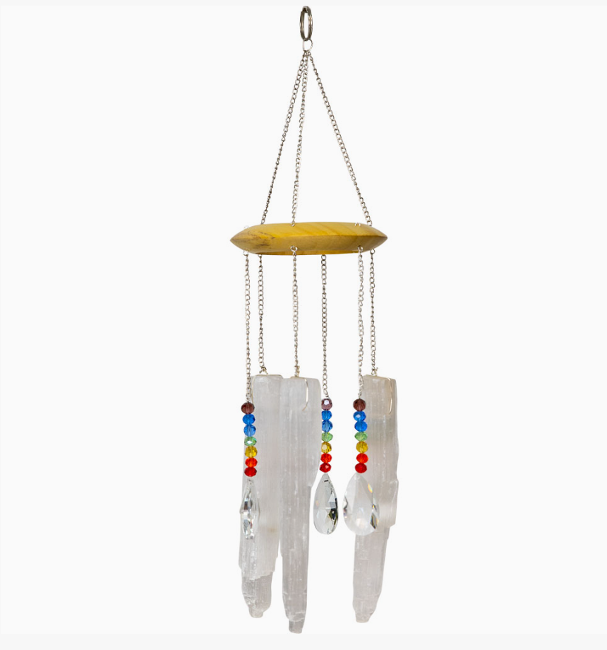 Selenite Chakra Mobile Suncatcher