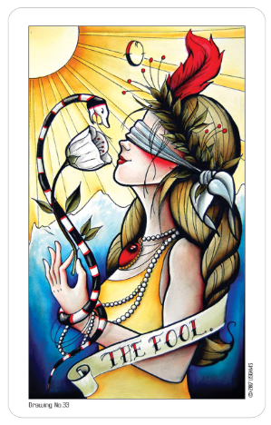 Eight Coins' Tattoo Tarot Borderless Miniature Edition by Eight Elian-James Showell