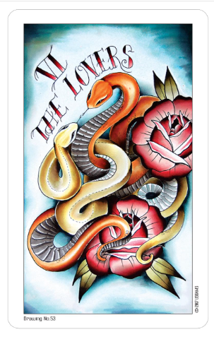 Eight Coins' Tattoo Tarot Borderless Miniature Edition by Eight Elian-James Showell