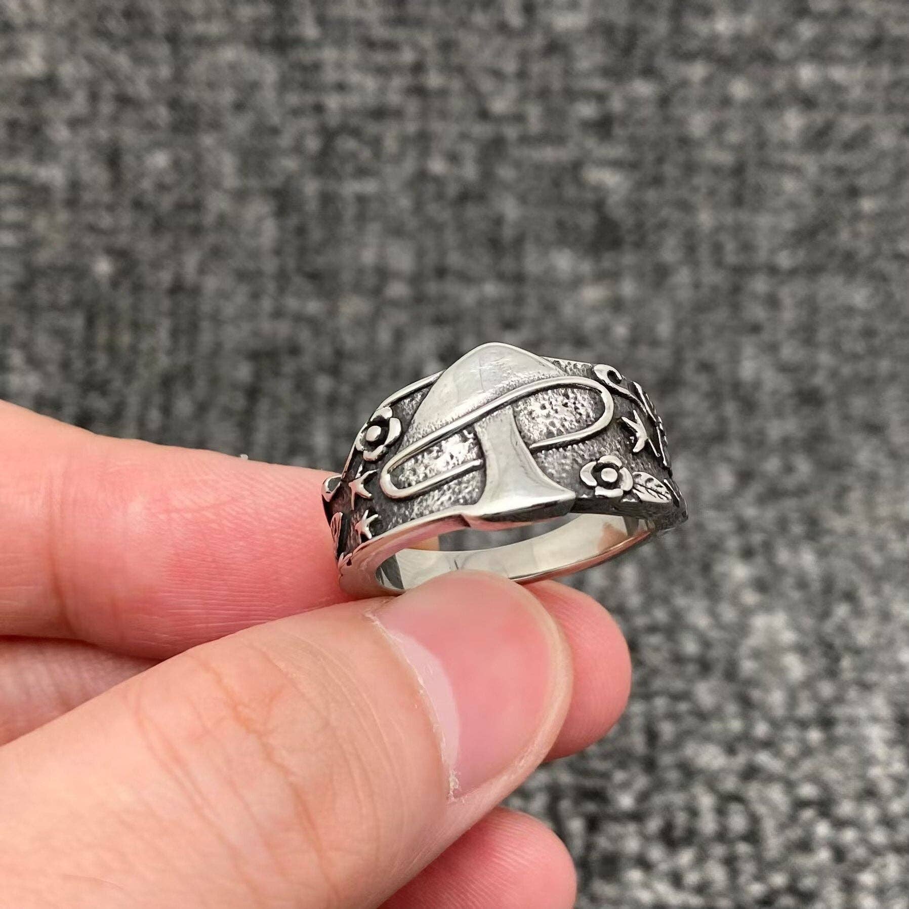 Stainless Steel Mushroom Ring Unisex