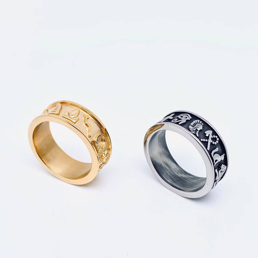 Ancient Egyptian Totem  Symbol Stainless Steel Ring