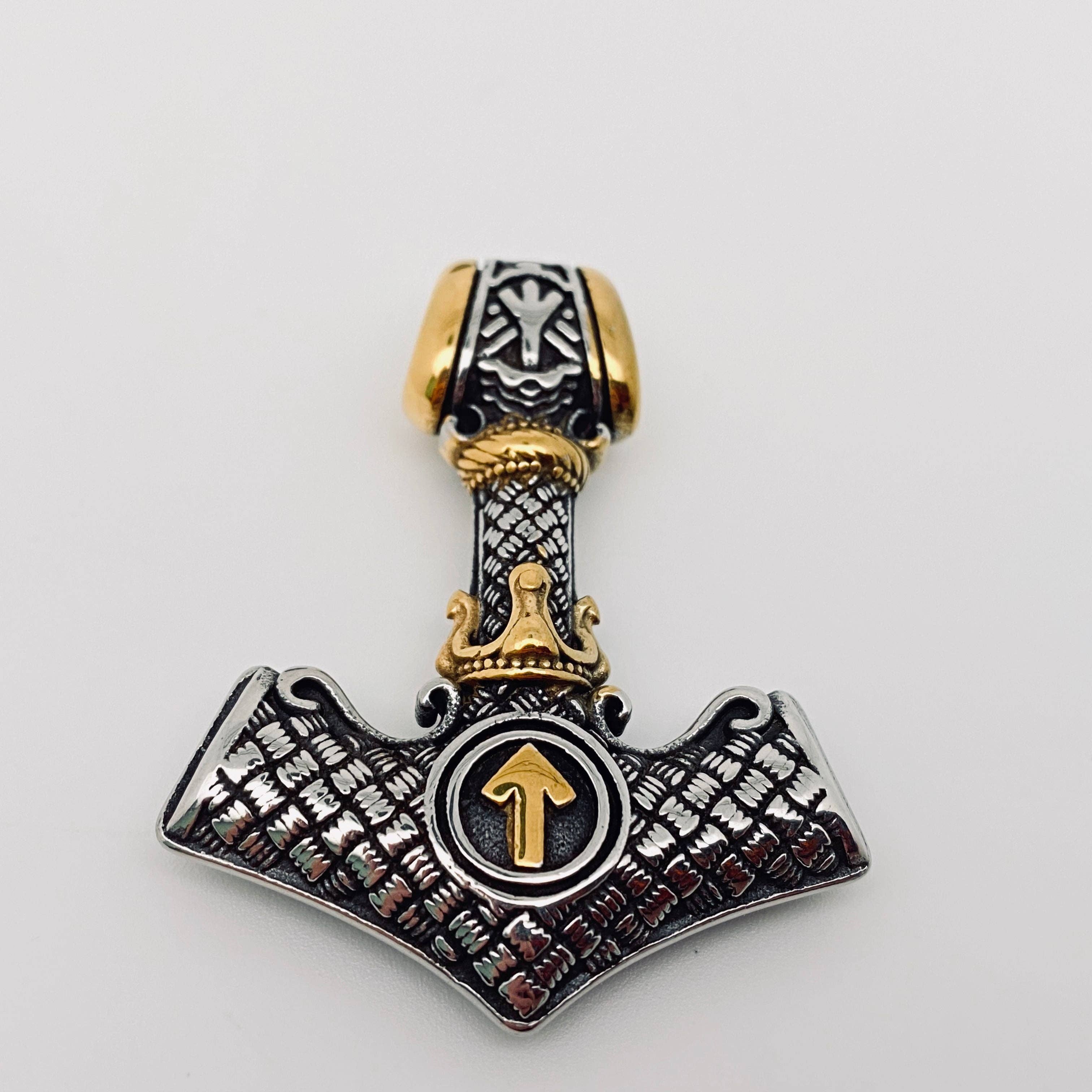 Viking Quake Odin Triangle Rune Stainless Steel Pendant