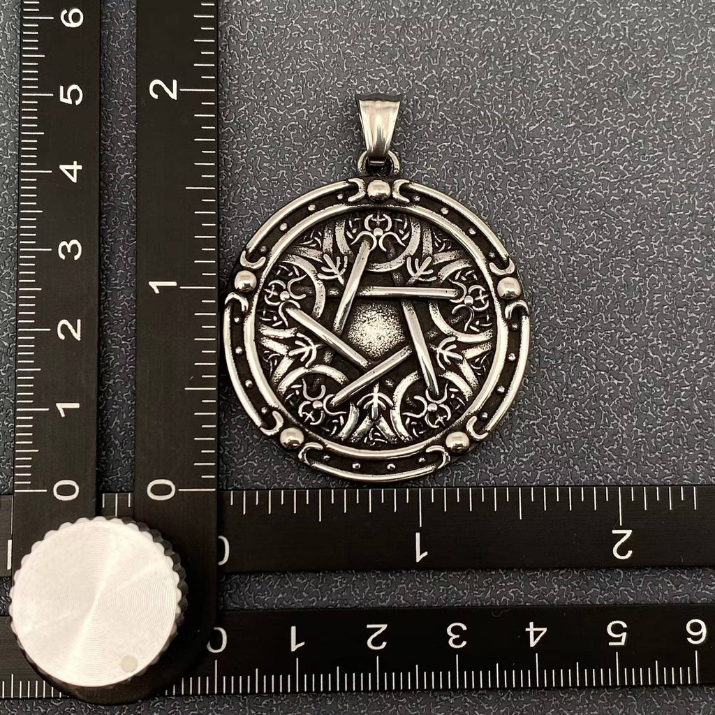 Vintage Magic Pentagram Stainless Steel Craft Pendant