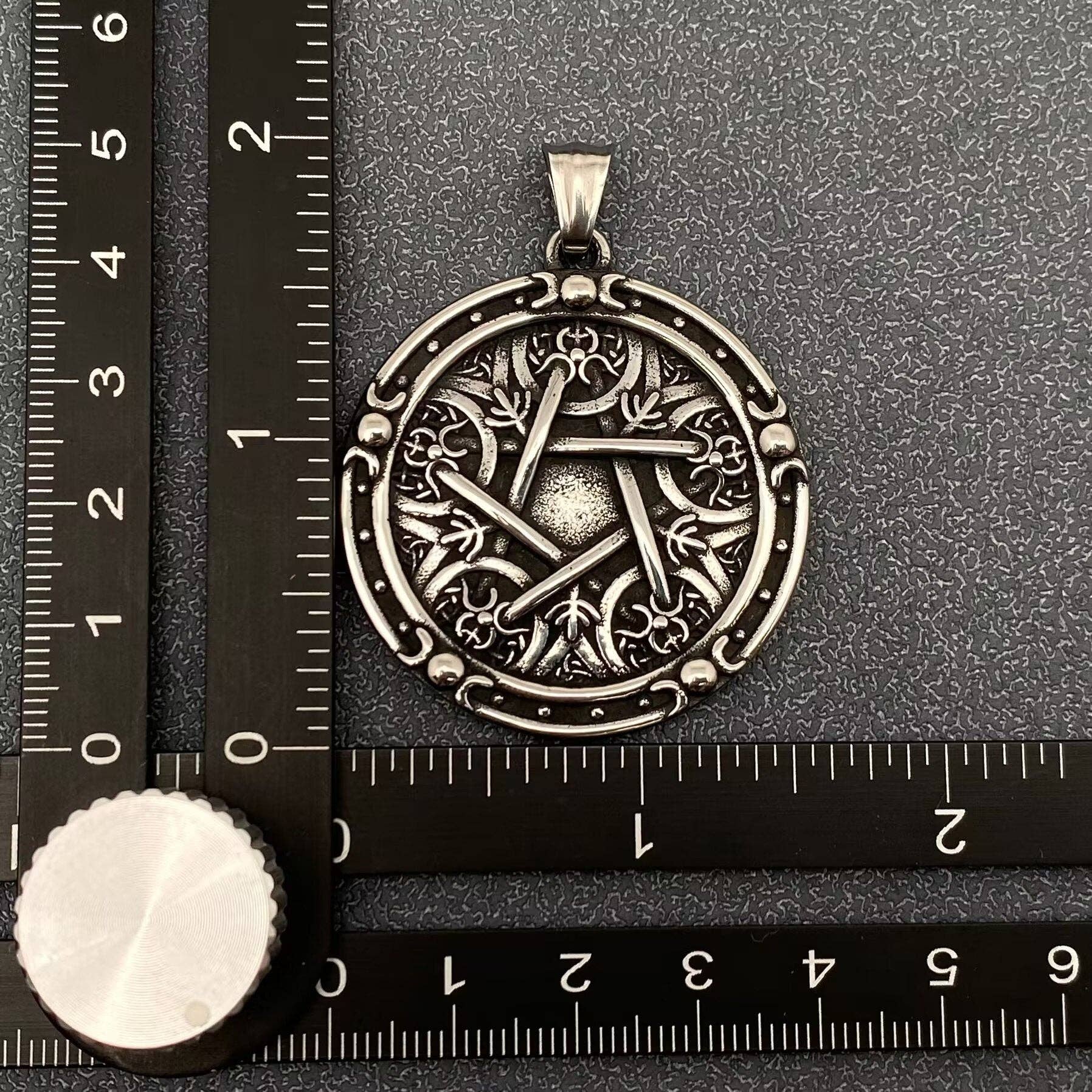 Vintage Magic Pentagram Stainless Steel Craft Pendant