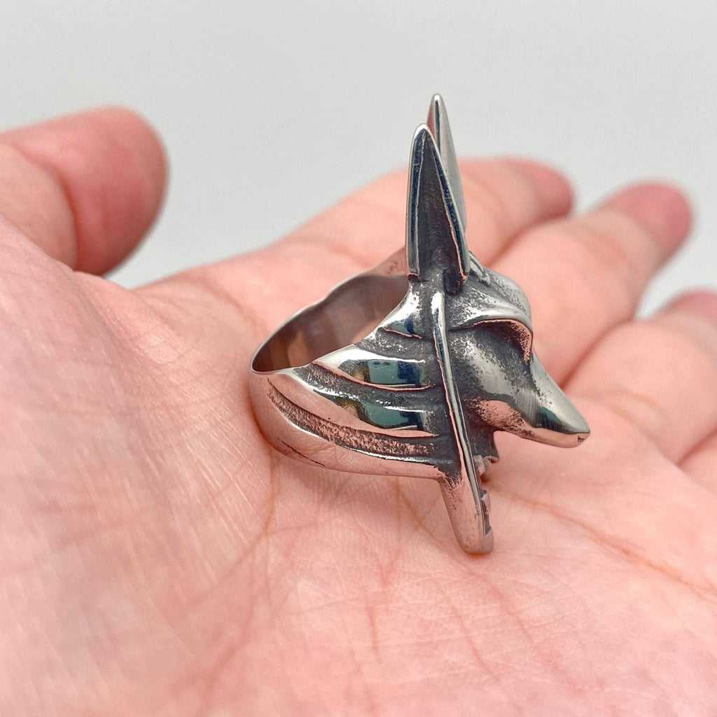 Stainless Steel Anubis Mask Ring