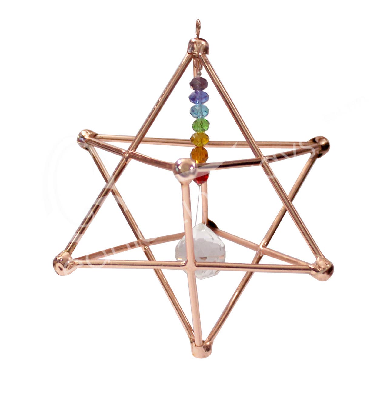 COPPER MERKABA WITH CHAKRA CRYSTALS 4"