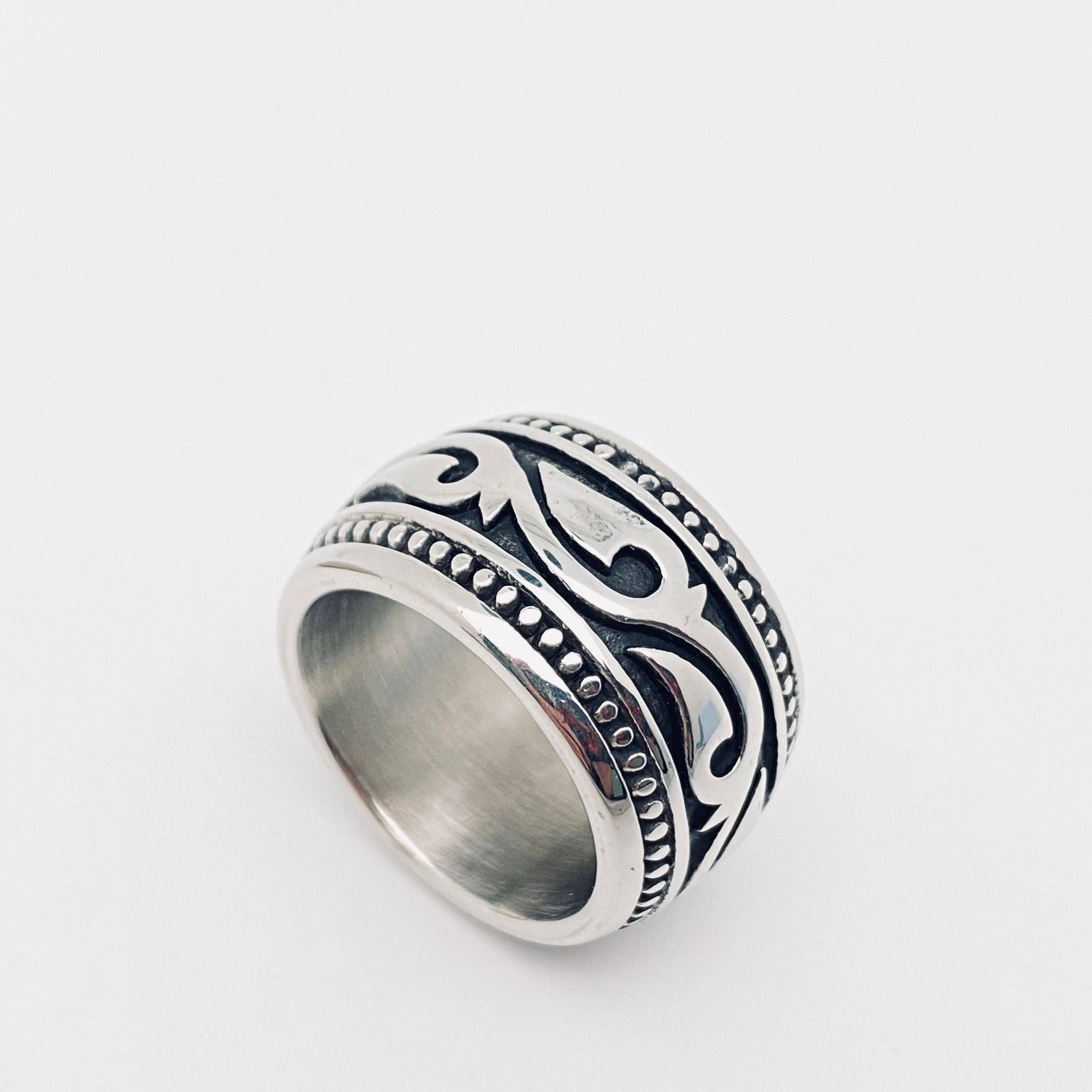 Tribal Flame Stainless Steel Ring