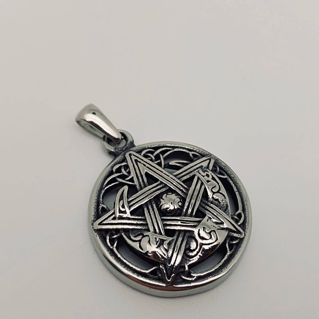Five-pointed Star Moon Stainless Steel Pendant