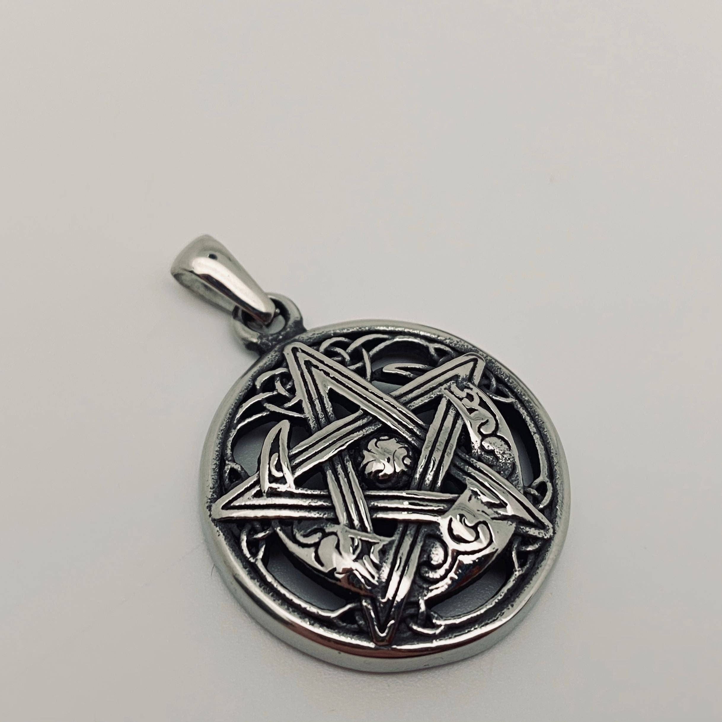 Five-pointed Star Moon Stainless Steel Pendant