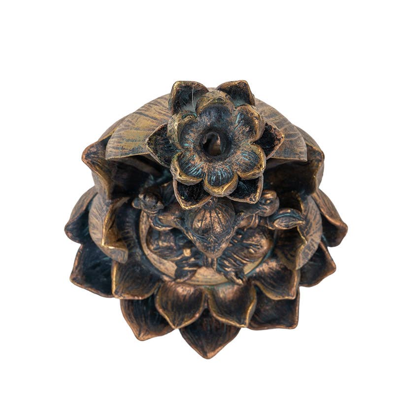 Ganesha on Lotus Backflow Incense Burner