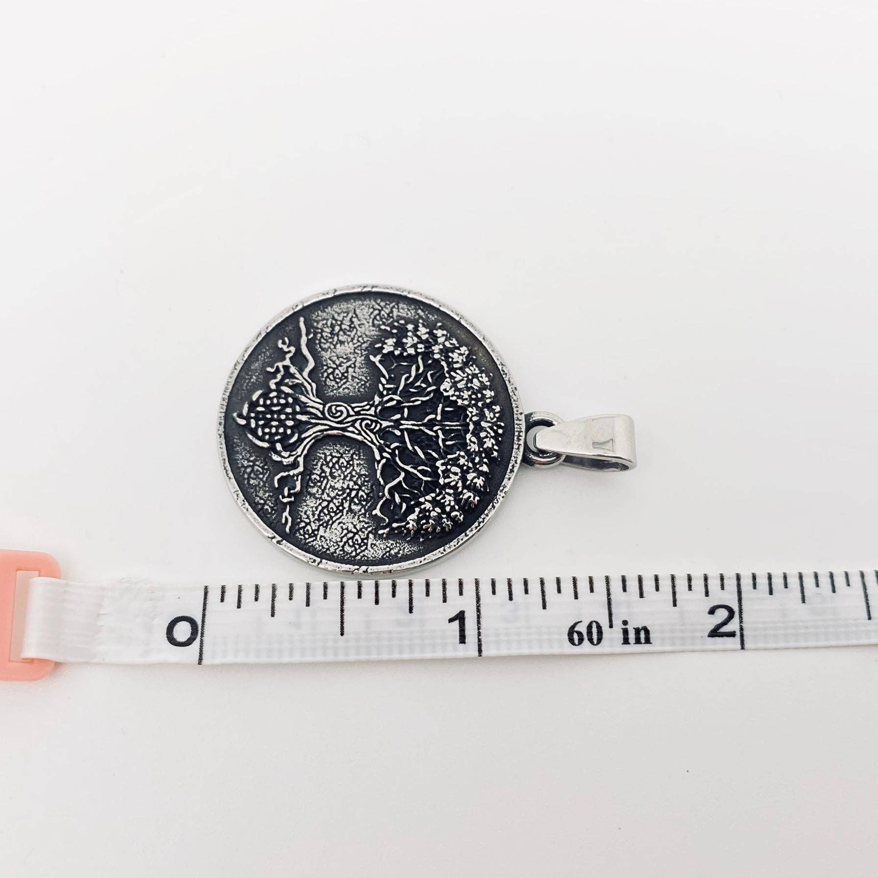 Tree of Life Circular Stainless Steel Pendant