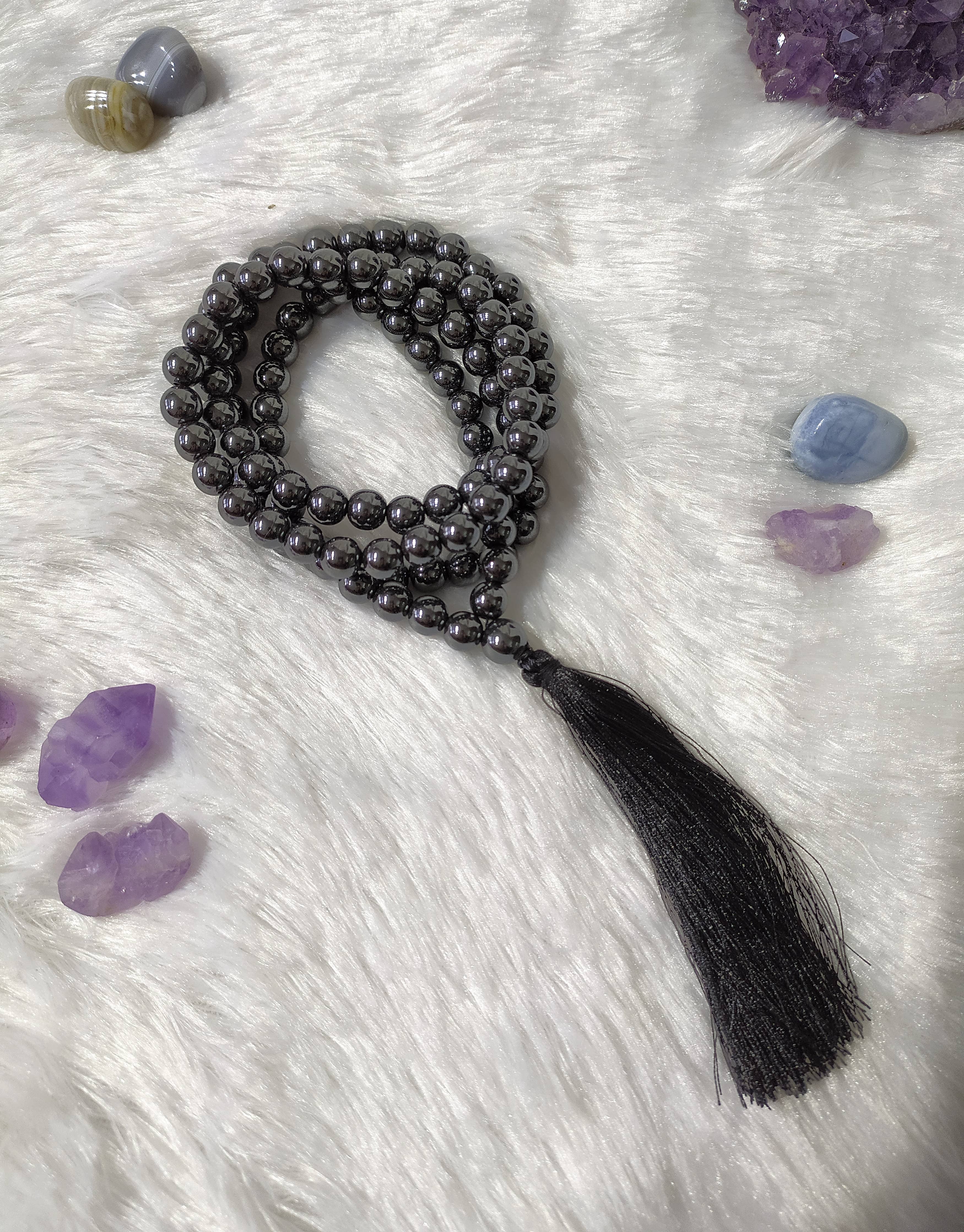 Gemstone Mala | Hematite | 108 Prayer Bead Mala | Jap Mala