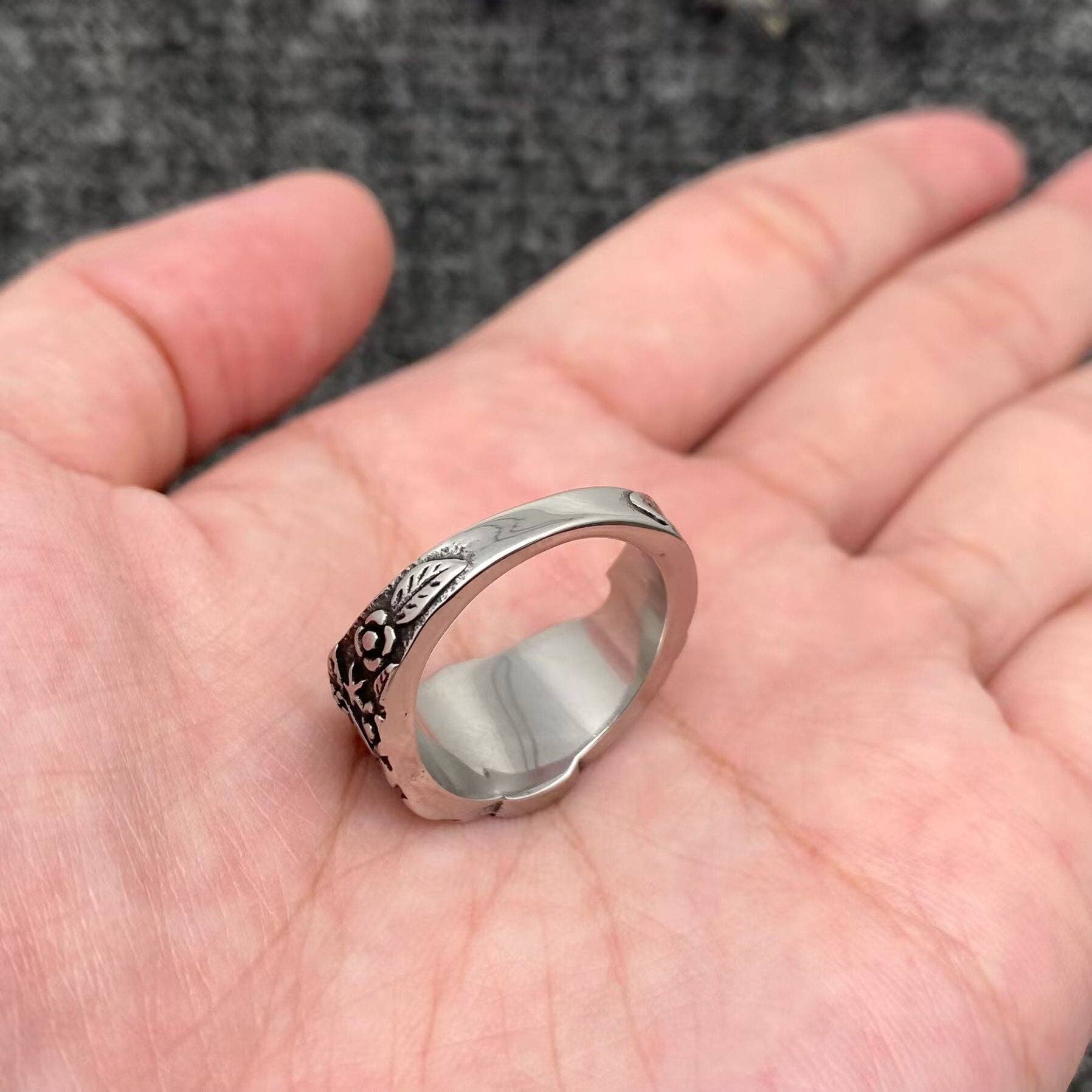 Stainless Steel Mushroom Ring Unisex