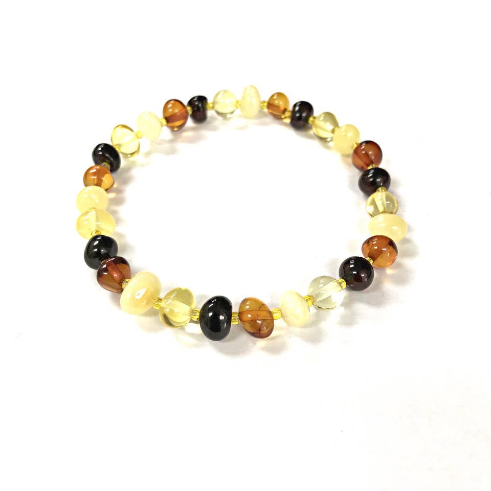 Natural Baltic Multicolor Amber Bracelet