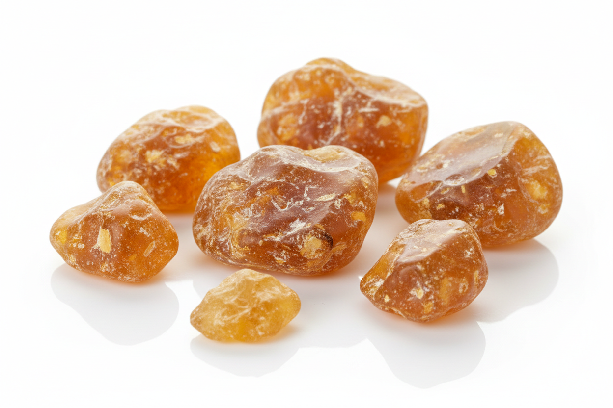 copal resin with white background