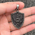 Saint Michael Archangel Shield Stainless Steel Pendant