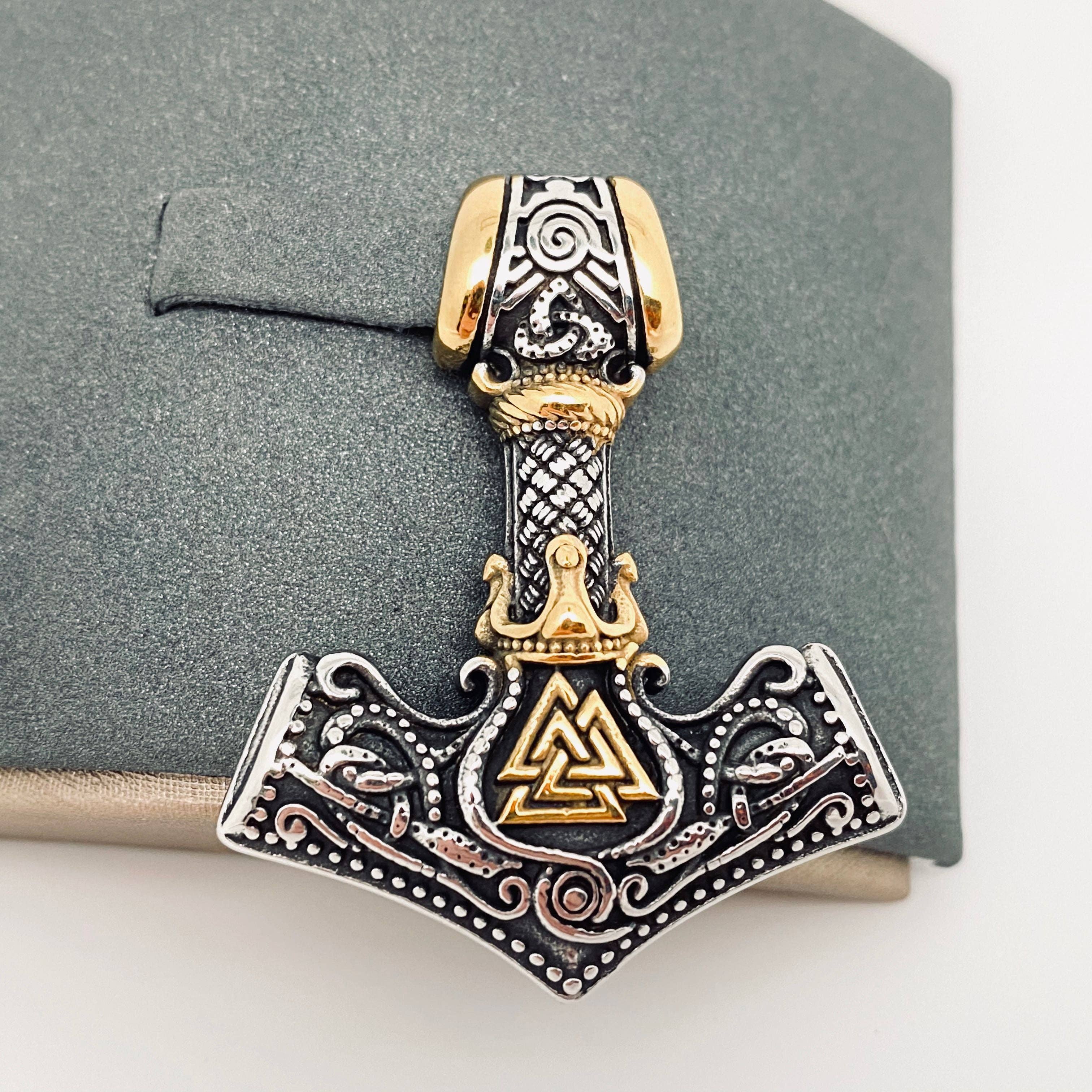 Viking Quake Odin Triangle Rune Stainless Steel Pendant