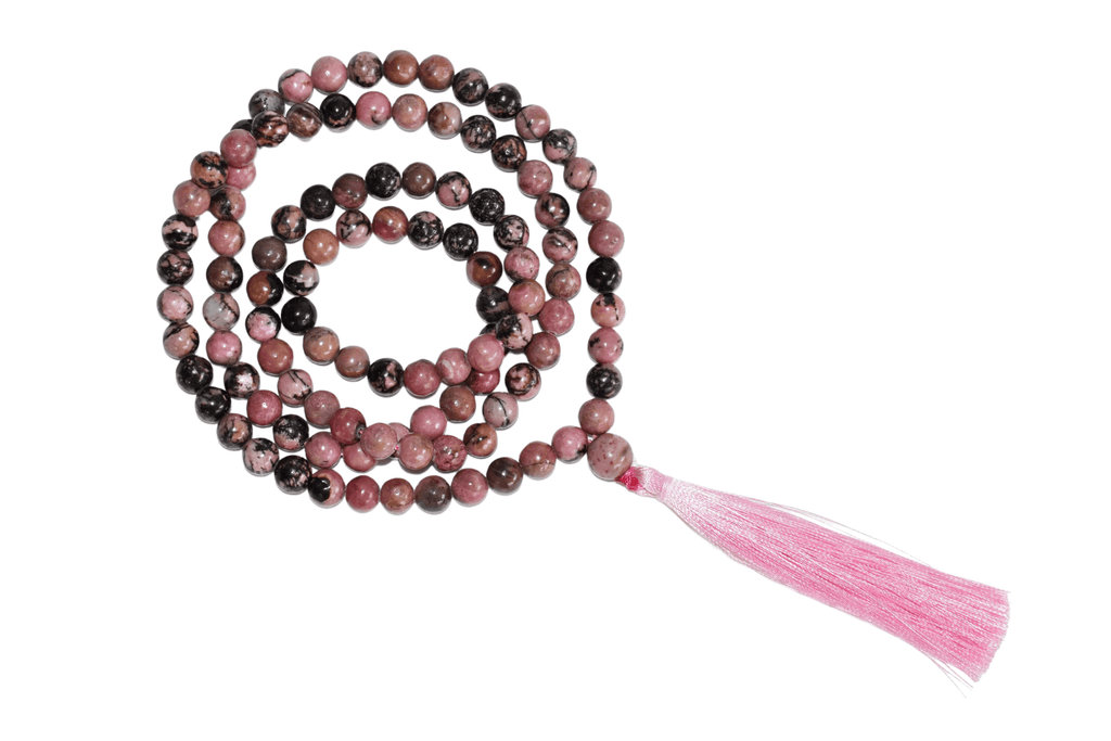 Rhodonite Gemstone Mala  | 108 Prayer Beads Mala | Jap Mala