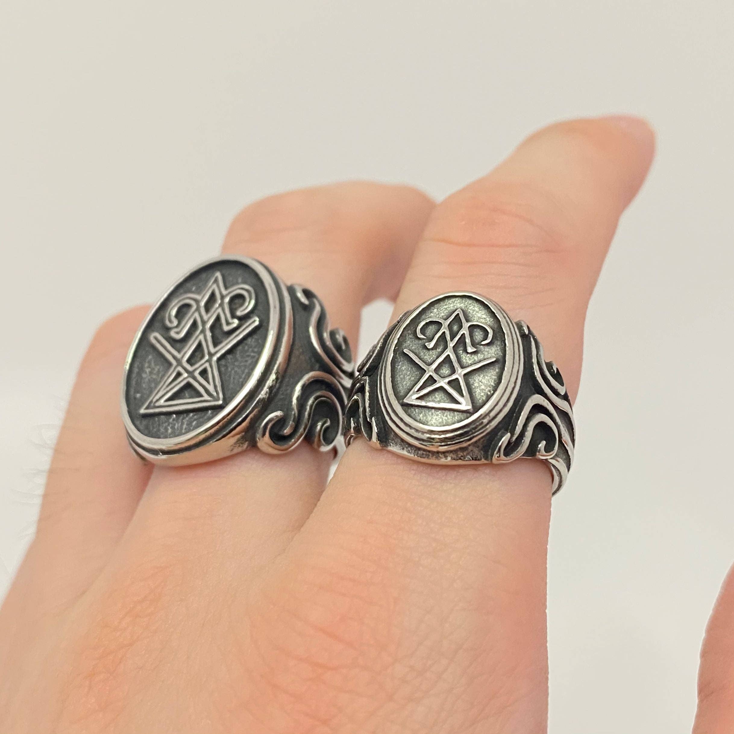 Stainless Steel Lucifer Men's Ring
