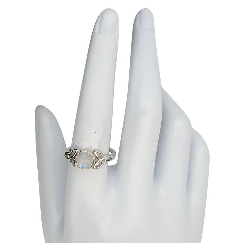 Moonstone Sterling Silver Celtic Style Ring