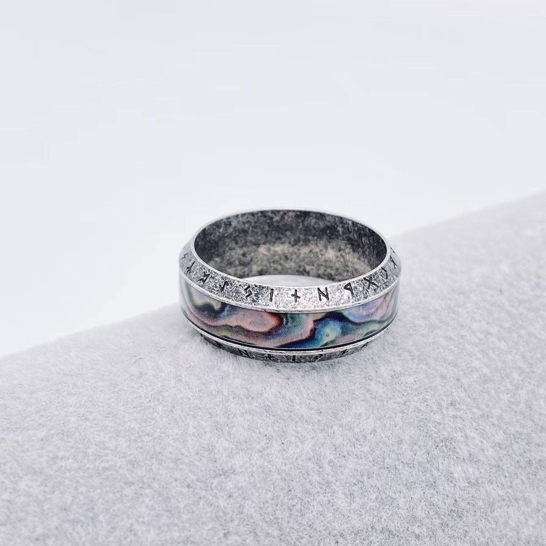 Stainless Steel Tree of Life Viking Rune Ring