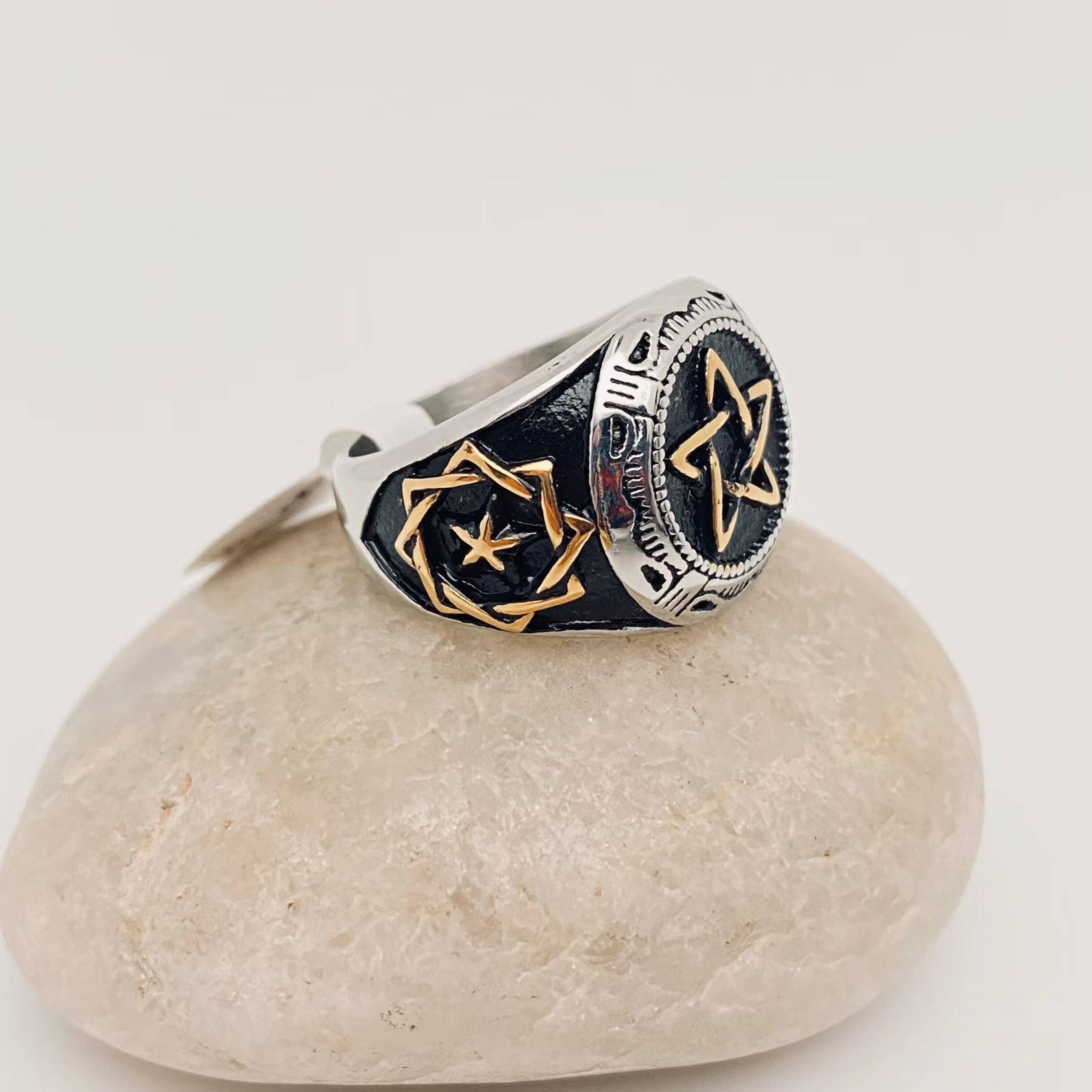 Eye Five-pointed Star Stainless Steel Ring
