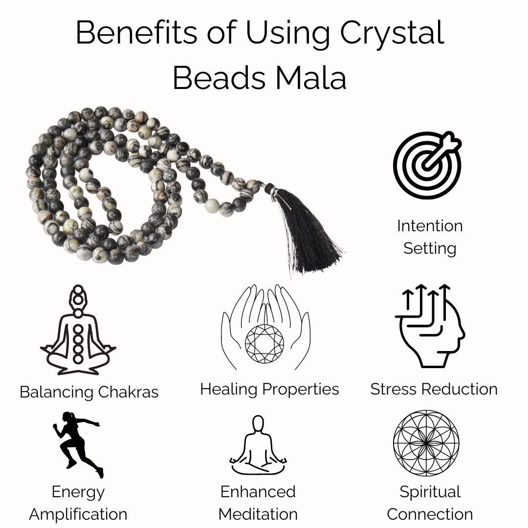 Black Obsidian Gemstone Mala | 108 Prayer Bead | Jap Mala