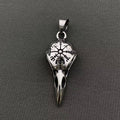 Viking Vegvísir Symbol Crow Skull Stainless Steel Pendant