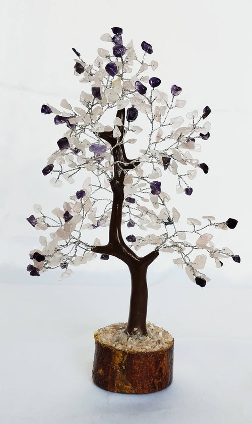 Amethyst with Rose Quartz Gemstone Tree
