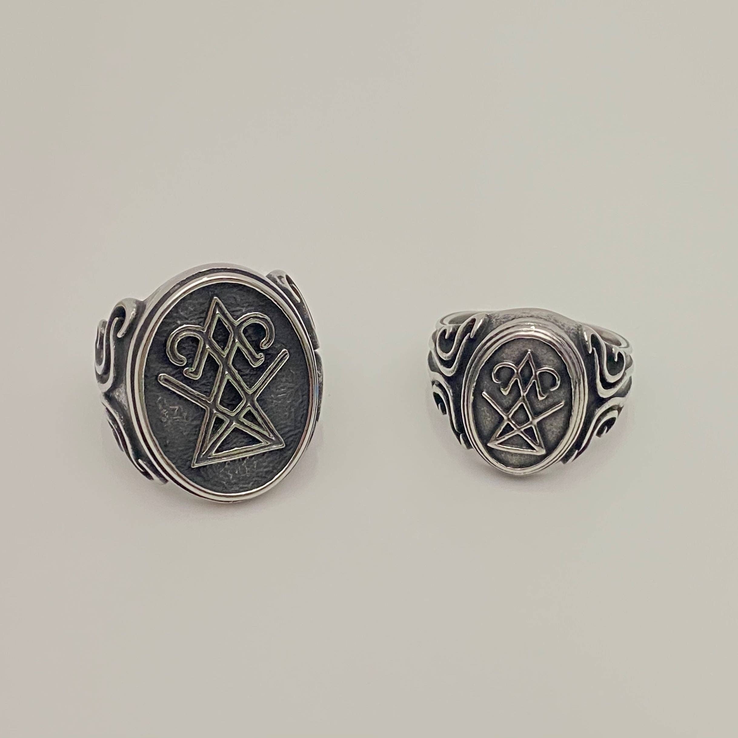 Stainless Steel Lucifer Men's Ring