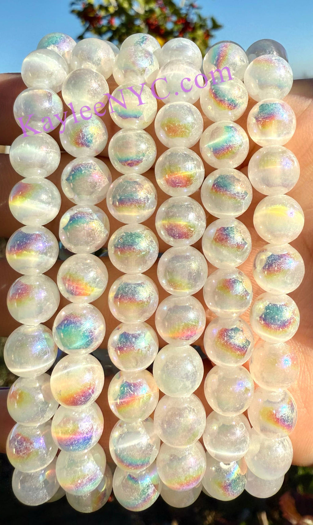 Angel Aura Selenite Bracelet 8mm