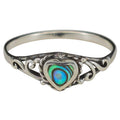 Abalone Sterling Silver Heart Ring