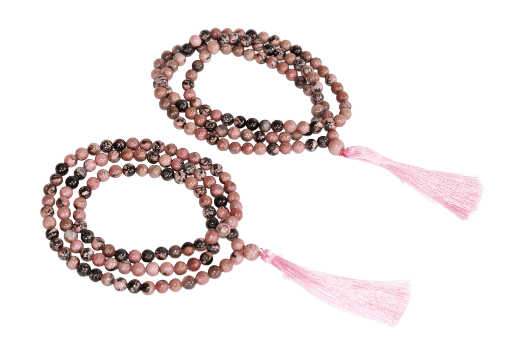 Rhodonite Gemstone Mala  | 108 Prayer Beads Mala | Jap Mala